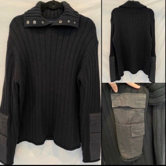 RARE French Connection Chunky knit Cargo Pockets L - Picture 1 of 5